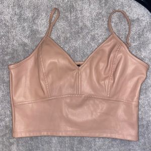 Pale pink leather corset